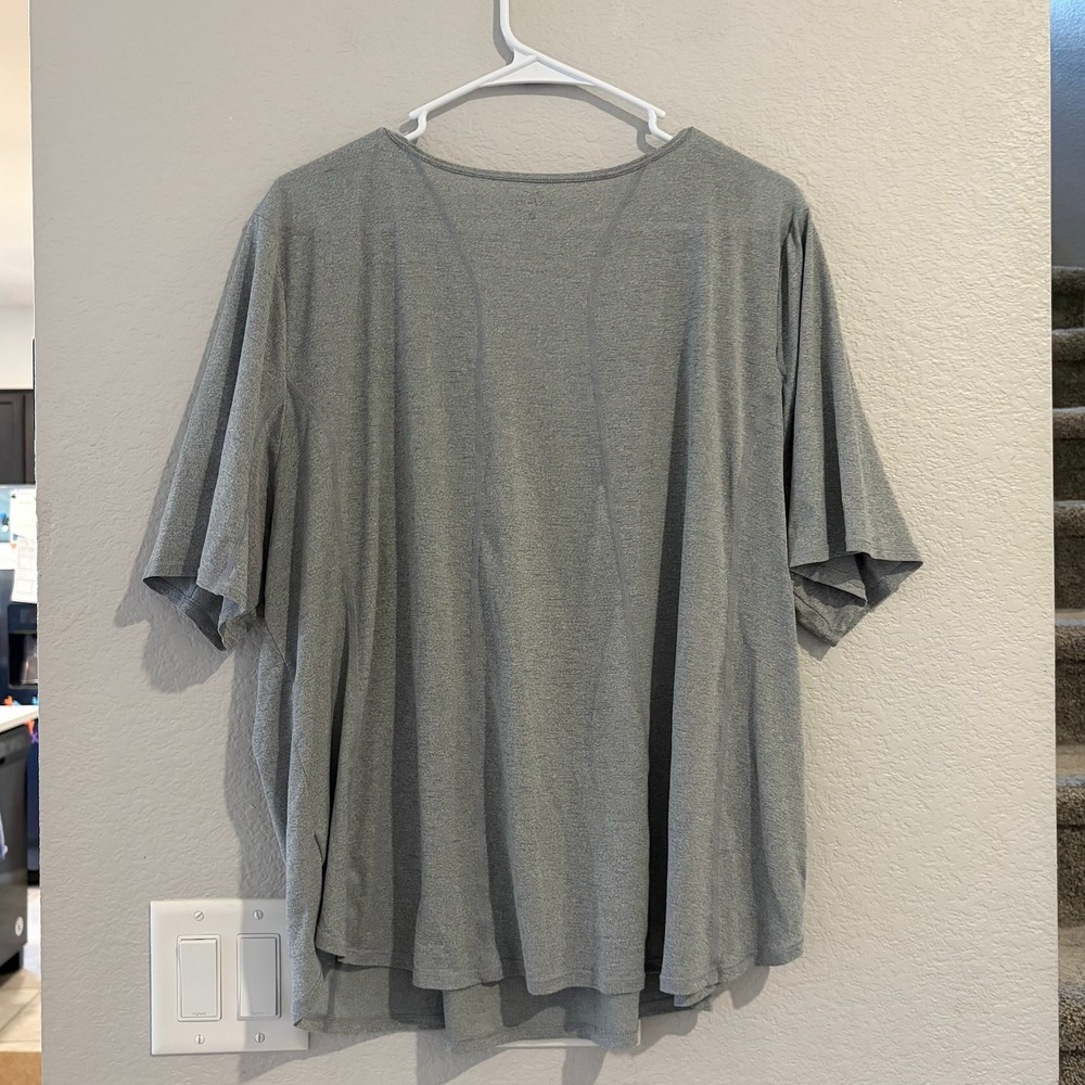 Nike Dri-FIT Gray Heather Scoop Neck Short Sleeve Training T-Shirt 2X - Picture 4 of 4